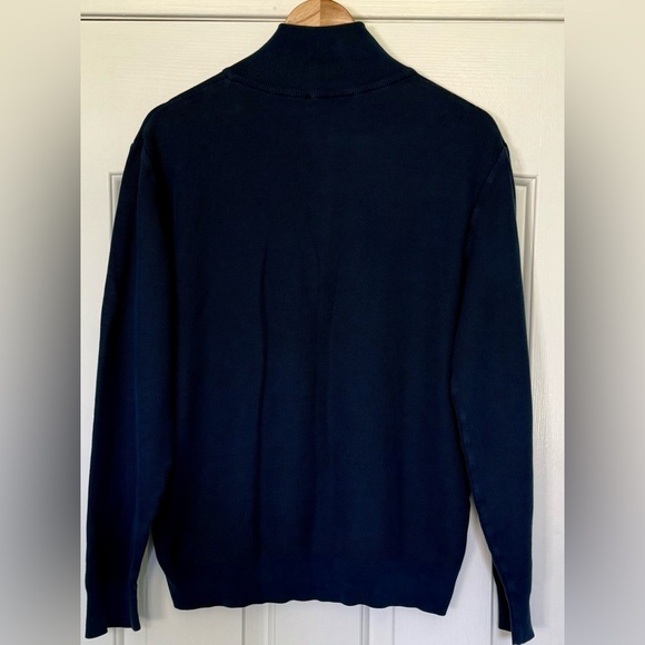 🔥ZegnaSport Men’s Half-Zip Cotton Sweater Navy Blue L | Italian Luxury Designer🔥 - Picture 9 of 13